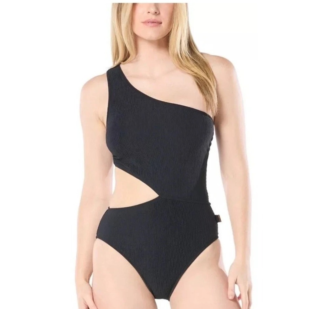 Michael Kors Women's One Shoulder Side Cutout One Piece Swimsuit Size 10